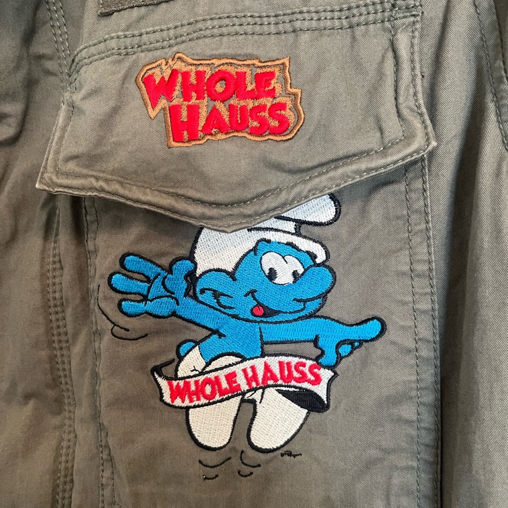 Whole Hauss Smurf Embroidered Army Style Jacket